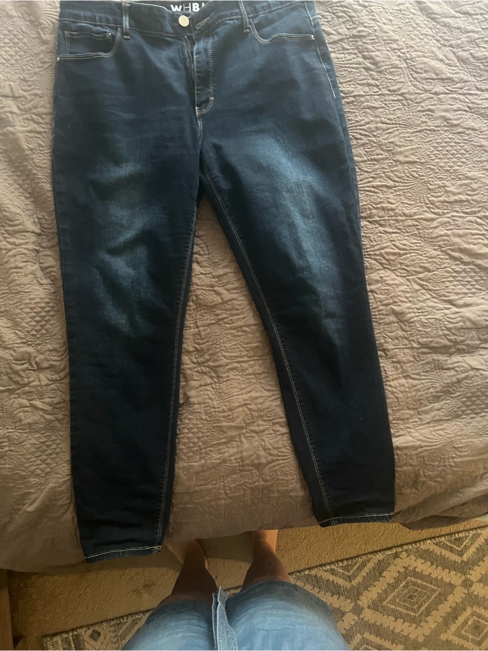 White House Black Market WHBM Dark Wash Skinny Jeans Size 14 Short